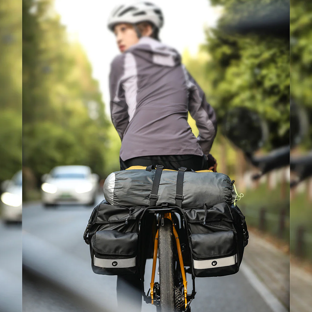 Rhinowalk BPB0902 Bike 40L Double Pannier Backpack Bag - Tas Sepeda - BLACK